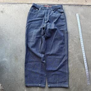 Y2K Vibes Skater baggy wide leg dark blue denim jeans size 32 x 32